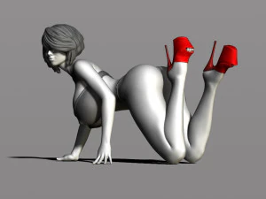 bella donna in ginocchio Modello di stampa 3D