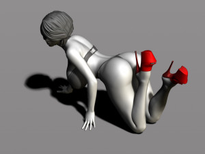 pretty woman on her knees 3D Принт Модель