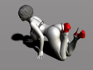 bella donna in ginocchio Modello di stampa 3D