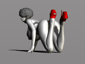 pretty woman on her knees 3D Принт Модель