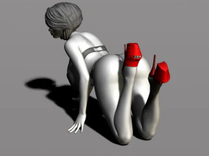 bella donna in ginocchio Modello di stampa 3D