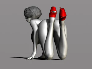 bella donna in ginocchio Modello di stampa 3D