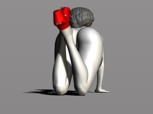 pretty woman on her knees 3D Принт Модель