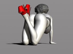 pretty woman on her knees 3D Принт Модель