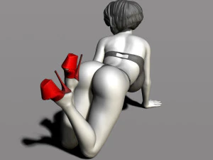 bella donna in ginocchio Modello di stampa 3D