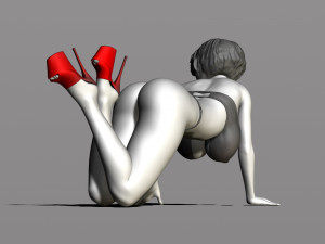 pretty woman on her knees 3D Принт Модель