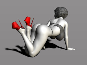 pretty woman on her knees 3D Принт Модель