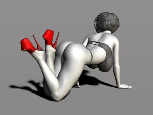 bella donna in ginocchio Modello di stampa 3D
