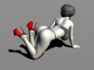 bella donna in ginocchio Modello di stampa 3D
