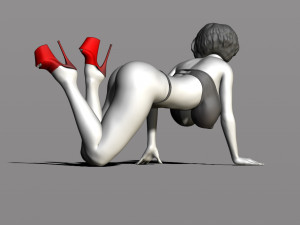 pretty woman on her knees 3D Принт Модель
