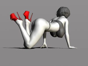 bella donna in ginocchio Modello di stampa 3D