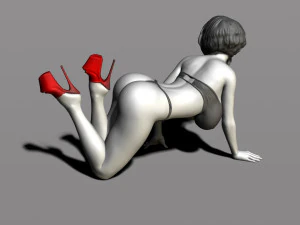bella donna in ginocchio Modello di stampa 3D