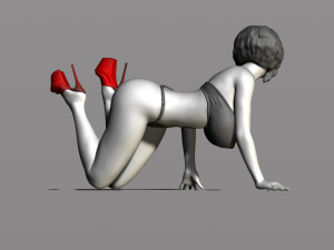 pretty woman on her knees 3D Принт Модель