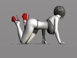 bella donna in ginocchio Modello di stampa 3D
