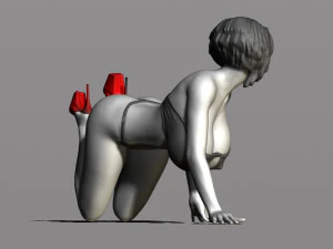 bella donna in ginocchio Modello di stampa 3D