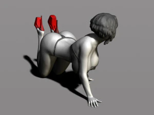 bella donna in ginocchio Modello di stampa 3D