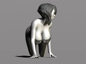 bella donna in ginocchio Modello di stampa 3D