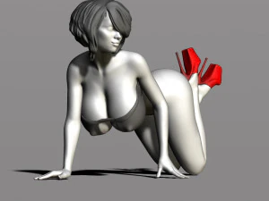 bella donna in ginocchio Modello di stampa 3D