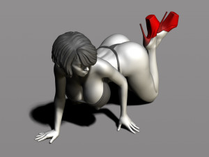 pretty woman on her knees 3D Принт Модель