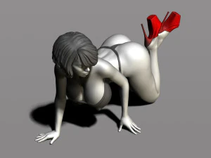 bella donna in ginocchio Modello di stampa 3D