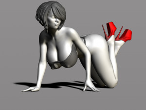 pretty woman on her knees 3D Принт Модель