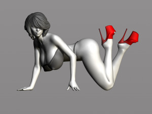 pretty woman on her knees 3D Принт Модель
