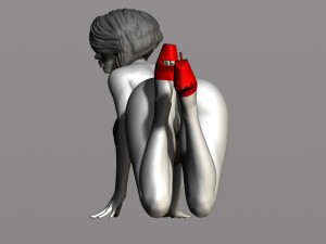 pretty woman on her knees 3D Принт Модель