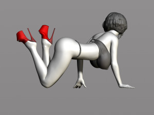 pretty woman on her knees 3D Принт Модель