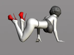 bella donna in ginocchio Modello di stampa 3D