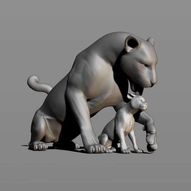 leopards 3D Print Model .c4d .max .obj .3ds .fbx .stl .blend 