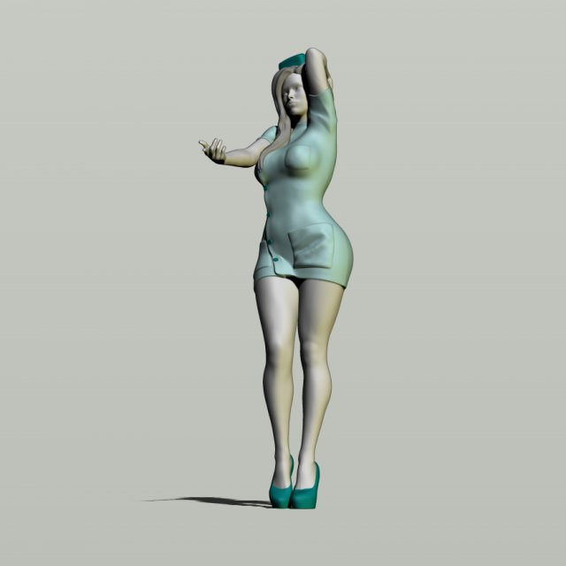 sexy nurse Modèles 3D en vedette .c4d .max .obj .3ds .fbx .stl .blend 
