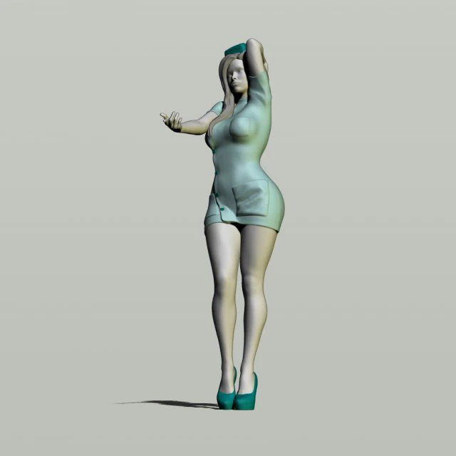 sexy nurse 3D Print Model .c4d .max .obj .3ds .fbx .stl .blend 