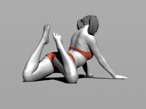 girl on the floor 3D Print Model