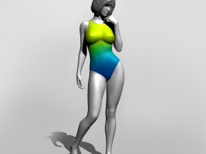 pretty girl in a swimsuit Modèles 3D en vedette