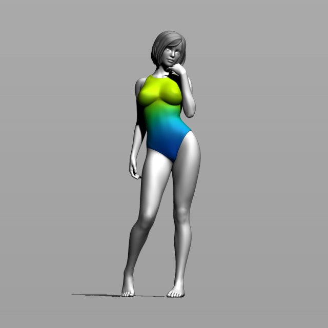 pretty girl in a swimsuit 3D in 3DExport