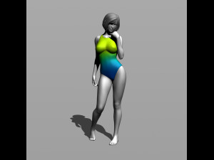pretty girl in a swimsuit 3D 打印模型