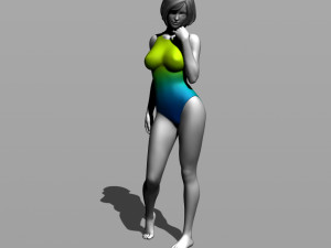 pretty girl in a swimsuit 3D 打印模型
