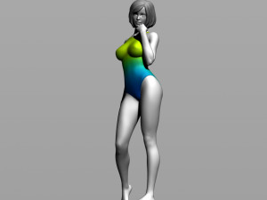 pretty girl in a swimsuit 3D 打印模型