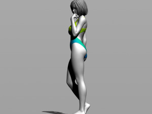 pretty girl in a swimsuit 3D 打印模型