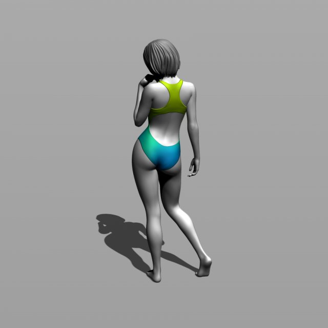 pretty girl in a swimsuit 3D in 3DExport