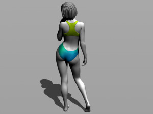 pretty girl in a swimsuit 3D 打印模型