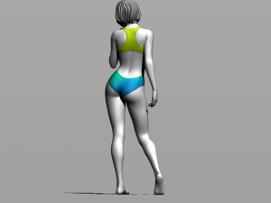 pretty girl in a swimsuit 3D 打印模型