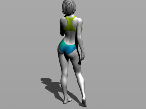 pretty girl in a swimsuit 3D 打印模型