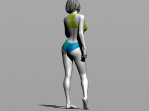 pretty girl in a swimsuit 3D 打印模型