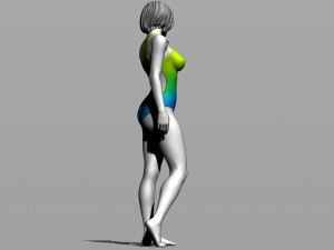pretty girl in a swimsuit 3D 打印模型