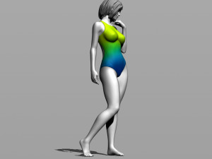 pretty girl in a swimsuit 3D 打印模型