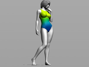 pretty girl in a swimsuit 3D 打印模型