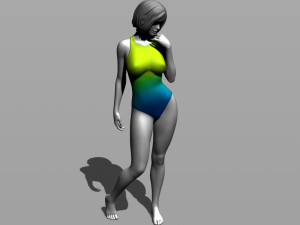 pretty girl in a swimsuit 3D 打印模型