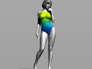 pretty girl in a swimsuit 3D 打印模型