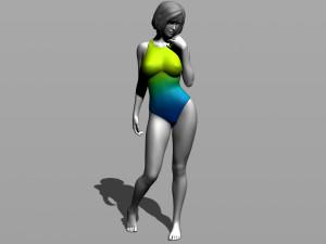 pretty girl in a swimsuit 3D 打印模型